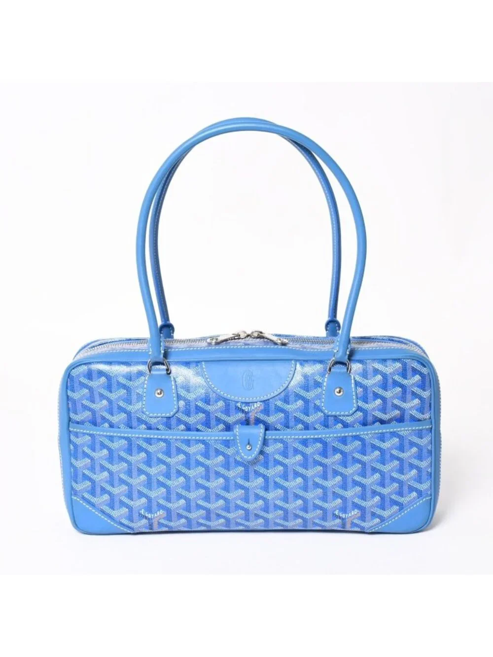 Goyard Saint Martin Shoulder Bag Leather Blue Silver